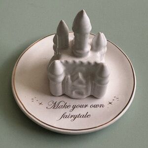 Disney White Ceramic Castle Trinket Dish - "Make Your Own Fairytale"